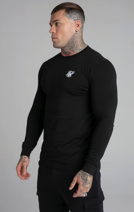 SikSilk Apparel 020XHH412 Black Essential Sweatshirt Men