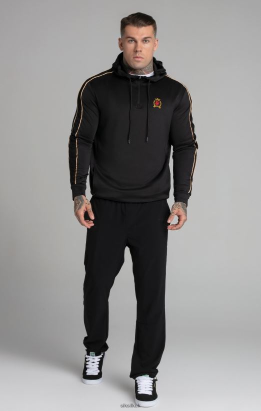 SikSilk Apparel 020XHH413 Black Quarter Zip Hoodie Men