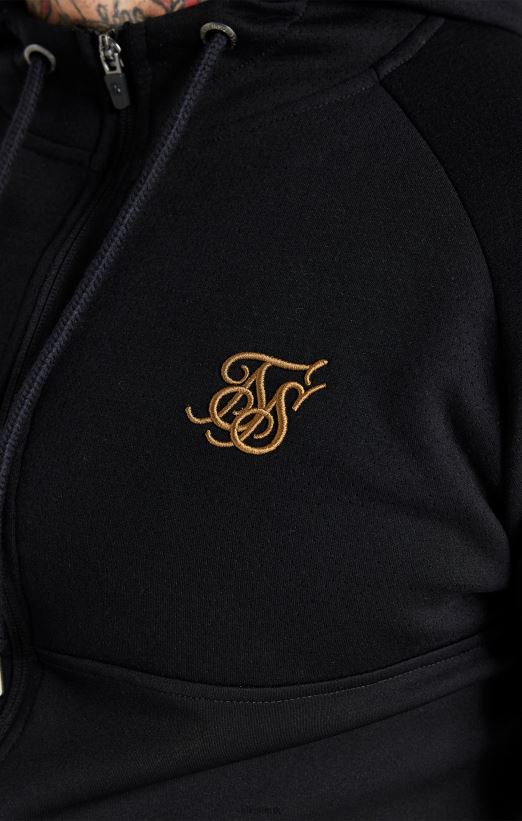 SikSilk Apparel 020XHH416 Black Dynamic Zip Through Hoodie Men