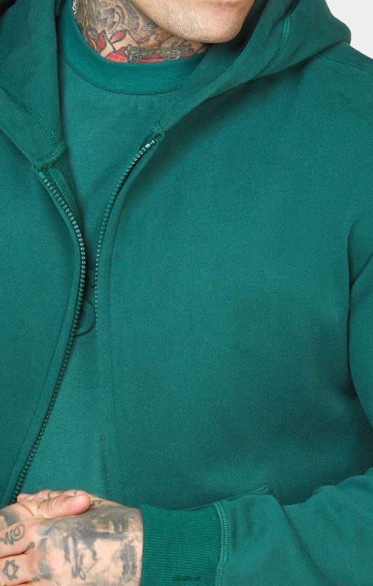 SikSilk Apparel 020XHH418 Green Zip Through Hoodie Men