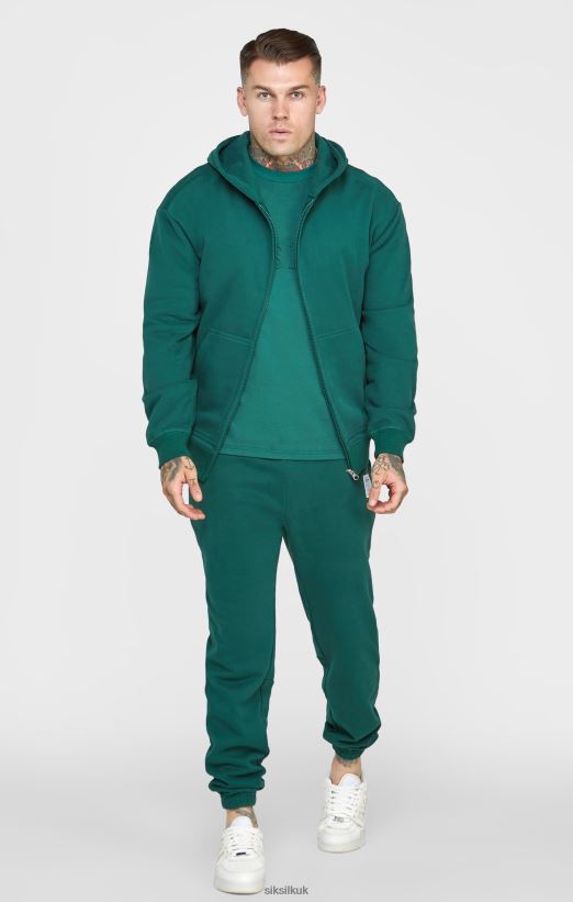 SikSilk Apparel 020XHH418 Green Zip Through Hoodie Men