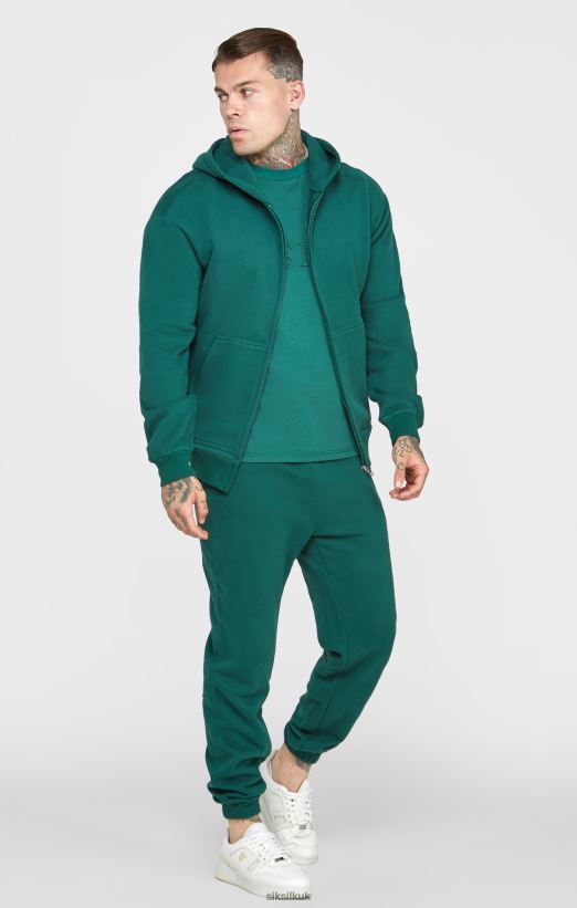 SikSilk Apparel 020XHH418 Green Zip Through Hoodie Men