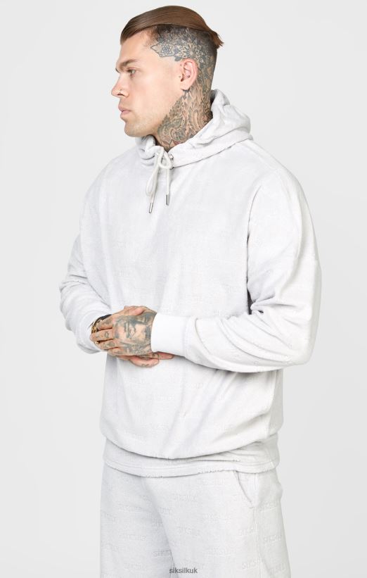 SikSilk Apparel 020XHH420 Grey Towelling Oversized Hoodie Men