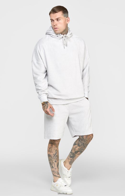 SikSilk Apparel 020XHH420 Grey Towelling Oversized Hoodie Men
