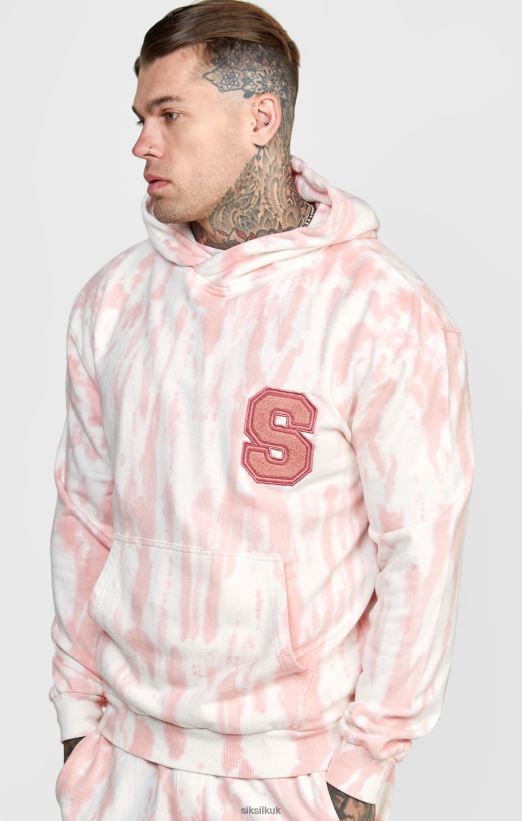 SikSilk Apparel 020XHH421 Pink Tie Dye Hoodie Men