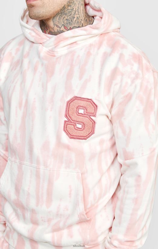 SikSilk Apparel 020XHH421 Pink Tie Dye Hoodie Men