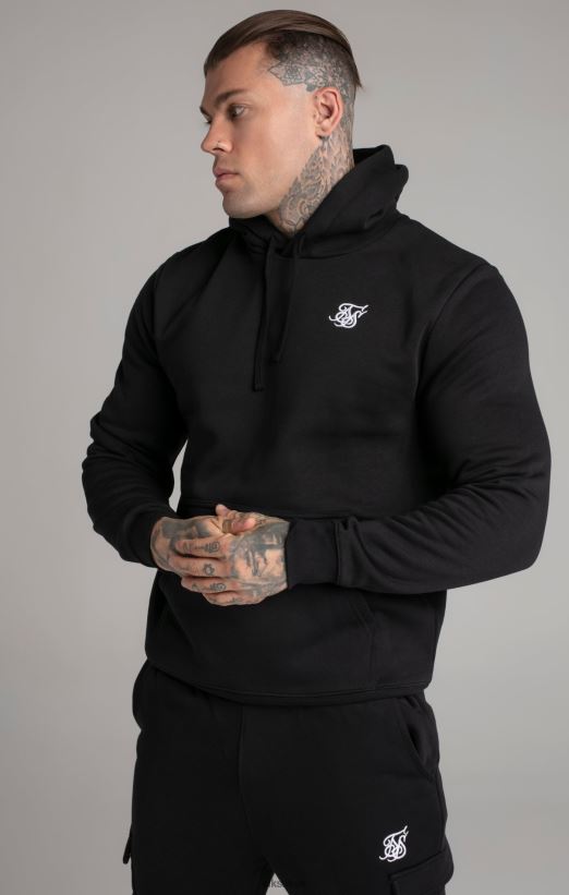 SikSilk Apparel 020XHH422 Black Essential Overhead Hoodie Men