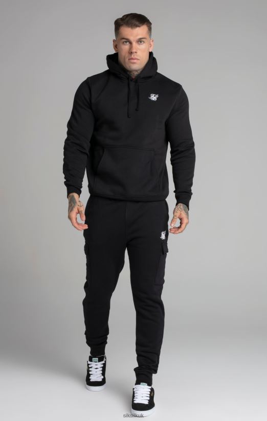 SikSilk Apparel 020XHH422 Black Essential Overhead Hoodie Men