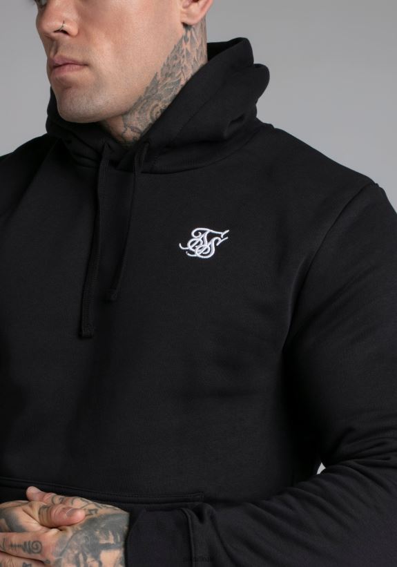 SikSilk Apparel 020XHH422 Black Essential Overhead Hoodie Men