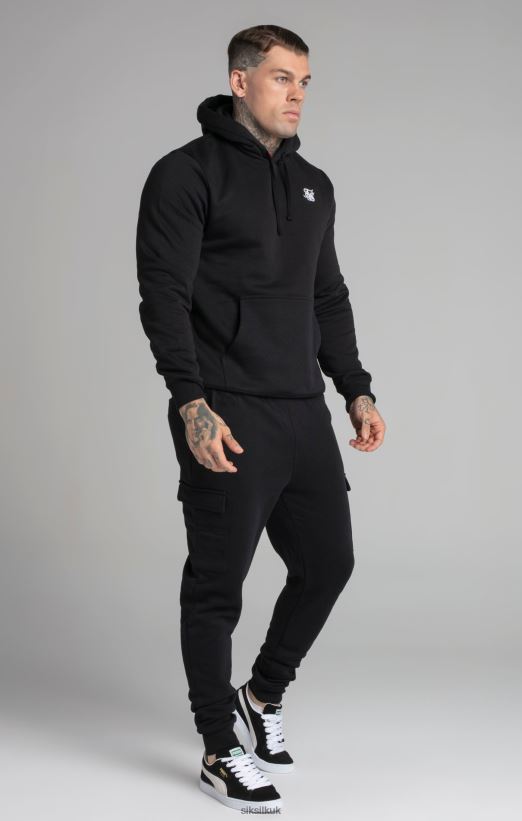 SikSilk Apparel 020XHH422 Black Essential Overhead Hoodie Men