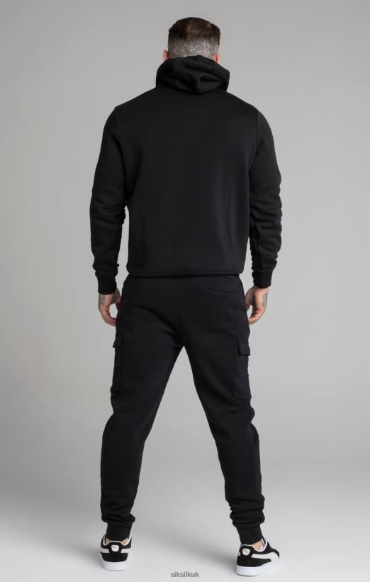 SikSilk Apparel 020XHH422 Black Essential Overhead Hoodie Men