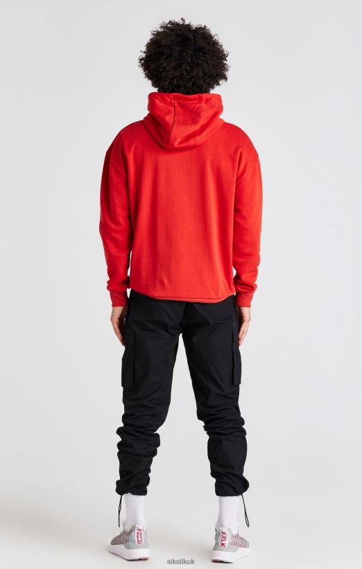 SikSilk Apparel 020XHH424 Red Applique Hoodie Men