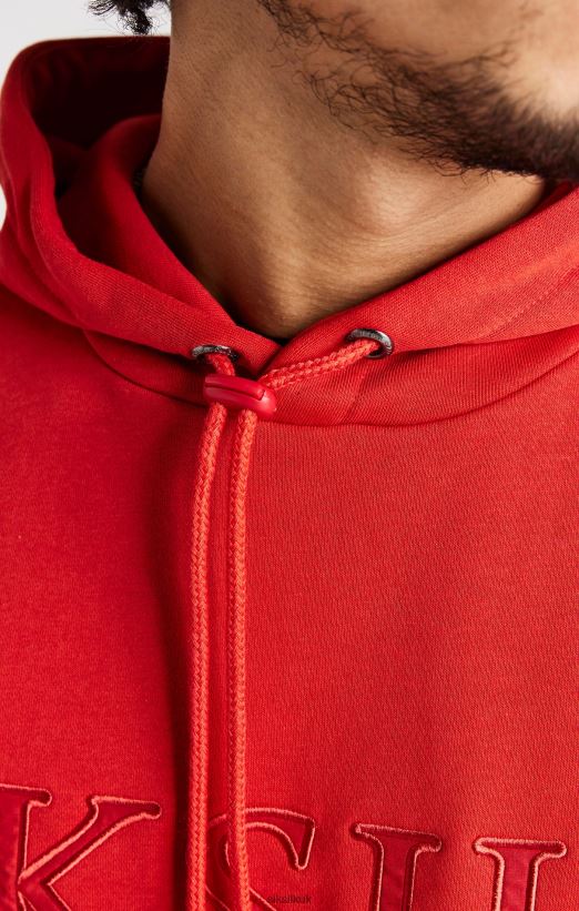 SikSilk Apparel 020XHH424 Red Applique Hoodie Men