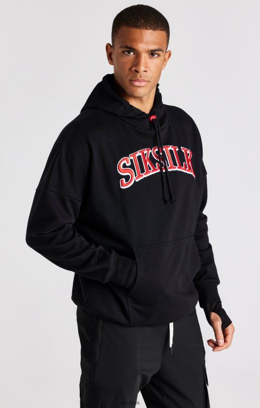 SikSilk Apparel 020XHH426 Black Oversized Hoodie Men