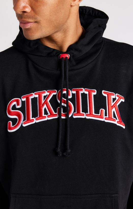 SikSilk Apparel 020XHH426 Black Oversized Hoodie Men