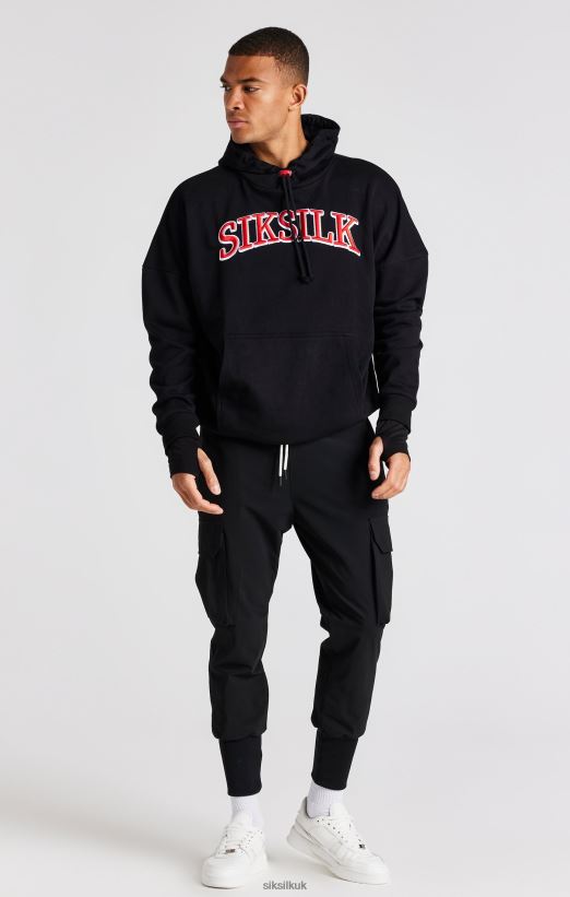 SikSilk Apparel 020XHH426 Black Oversized Hoodie Men