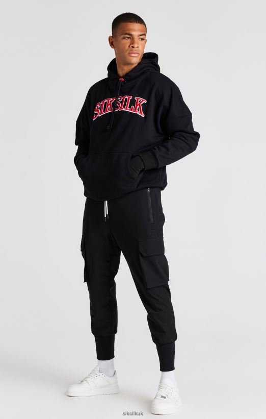 SikSilk Apparel 020XHH426 Black Oversized Hoodie Men