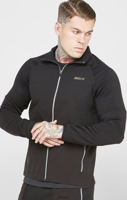 SikSilk Apparel 020XHH428 Black Sports Zip-Thru Men