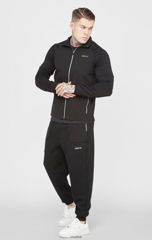 SikSilk Apparel 020XHH428 Black Sports Zip-Thru Men