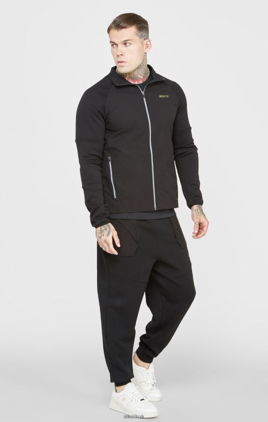 SikSilk Apparel 020XHH428 Black Sports Zip-Thru Men