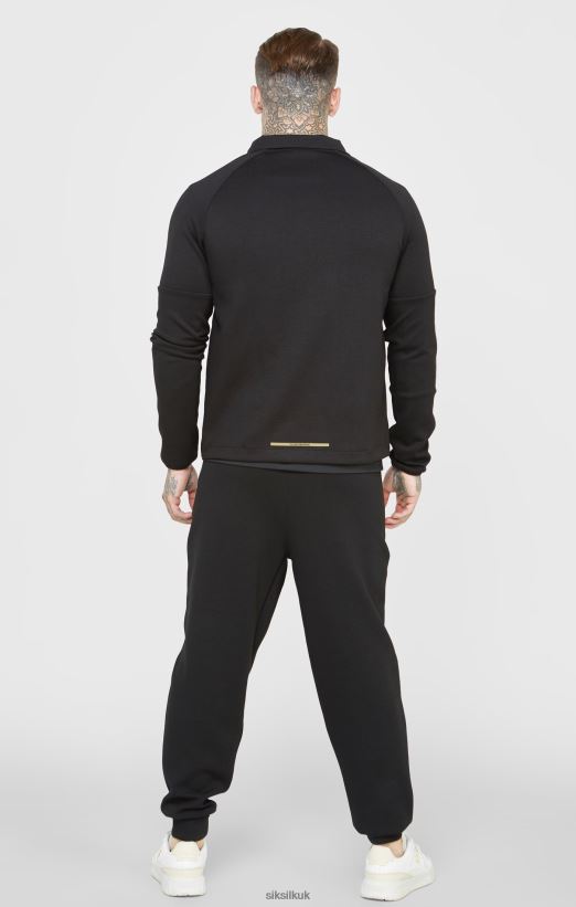 SikSilk Apparel 020XHH428 Black Sports Zip-Thru Men
