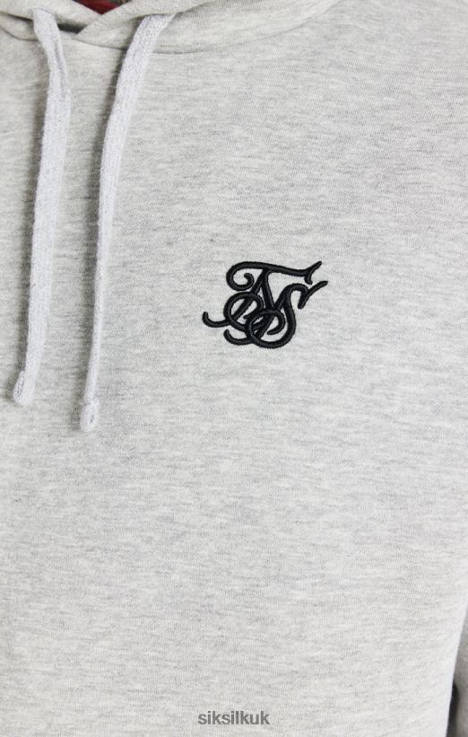 SikSilk Apparel 020XHH432 Grey Marl Essential Overhead Hoodie Men