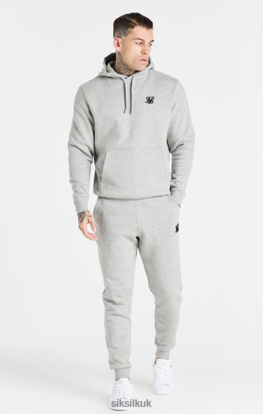 SikSilk Apparel 020XHH432 Grey Marl Essential Overhead Hoodie Men
