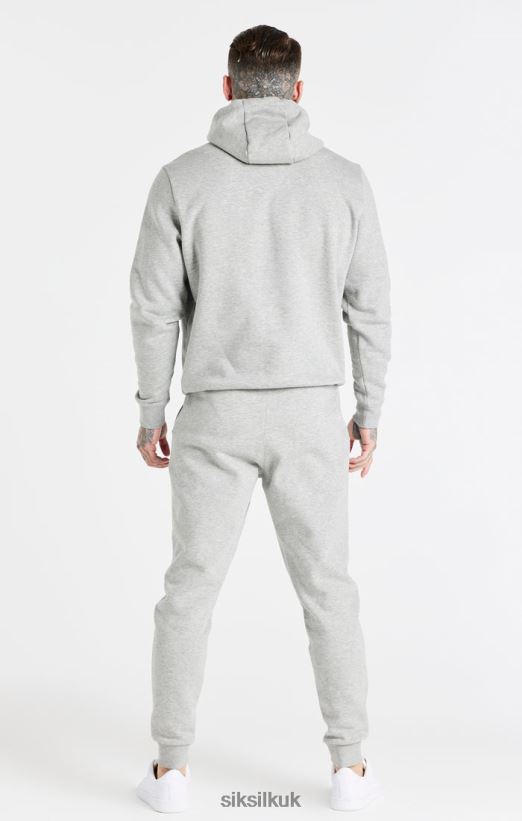 SikSilk Apparel 020XHH432 Grey Marl Essential Overhead Hoodie Men