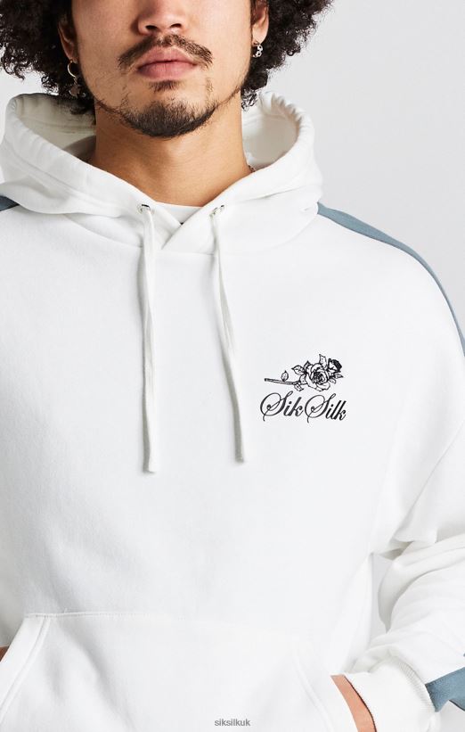 SikSilk Apparel 020XHH433 White Rose Oversized Hoodie Men