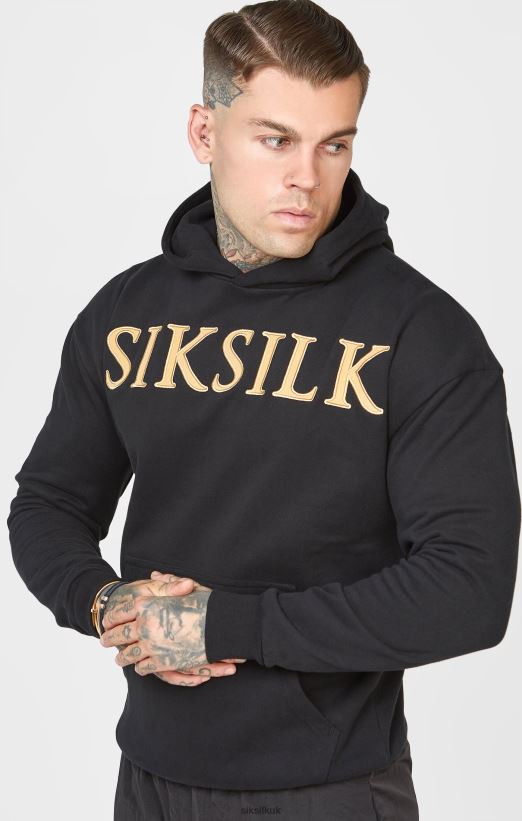 SikSilk Apparel 020XHH436 Gold Applique Hoodie Men