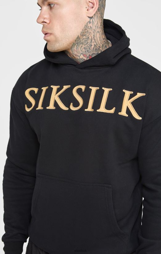 SikSilk Apparel 020XHH436 Gold Applique Hoodie Men