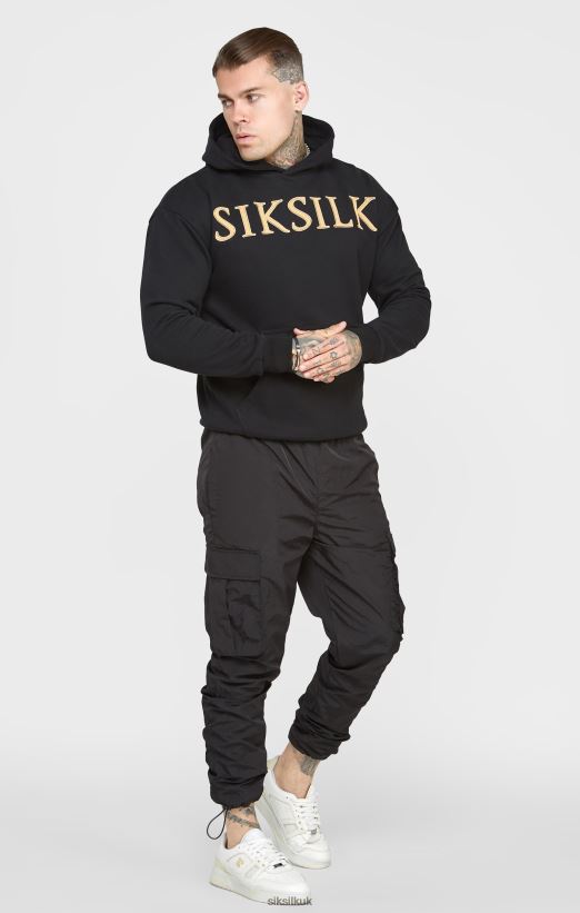 SikSilk Apparel 020XHH436 Gold Applique Hoodie Men