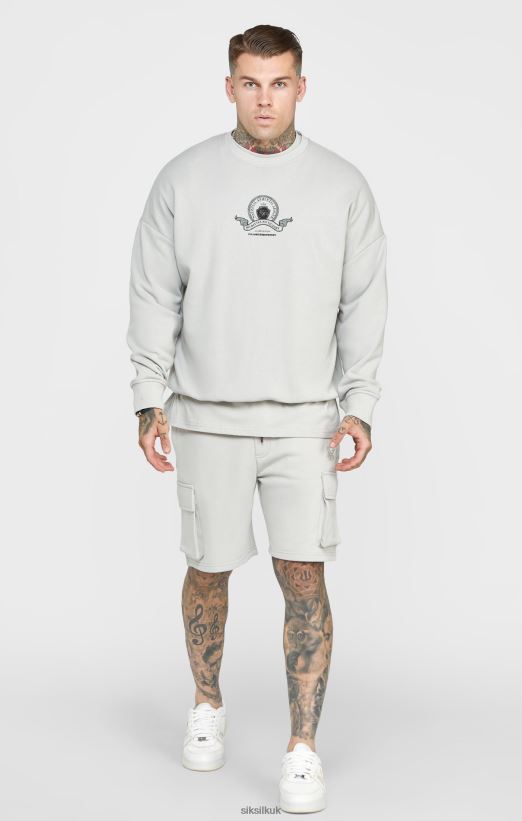 SikSilk Apparel 020XHH444 Grey Varsity Sweatshirt Men