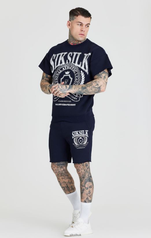 SikSilk Apparel 020XHH445 Navy Varsity Sweatshirt Men