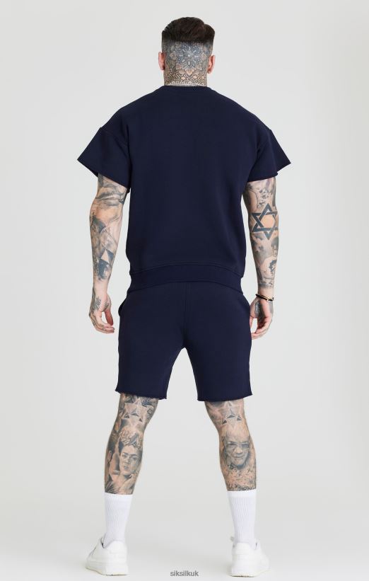 SikSilk Apparel 020XHH445 Navy Varsity Sweatshirt Men