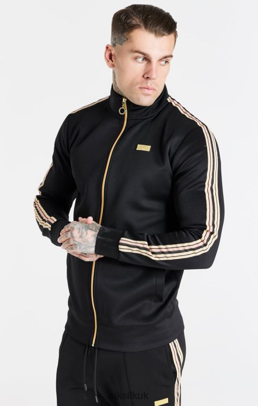 SikSilk Apparel 020XHH446 Black Funnel Zip Through Men