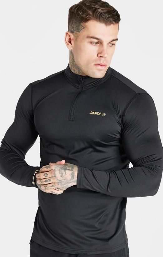 SikSilk Apparel 020XHH449 Black Sports Zip Thru Men