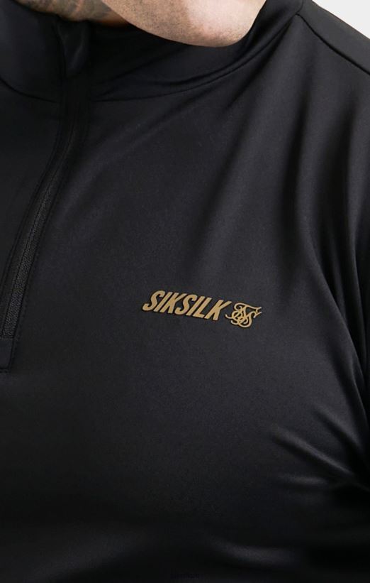 SikSilk Apparel 020XHH449 Black Sports Zip Thru Men