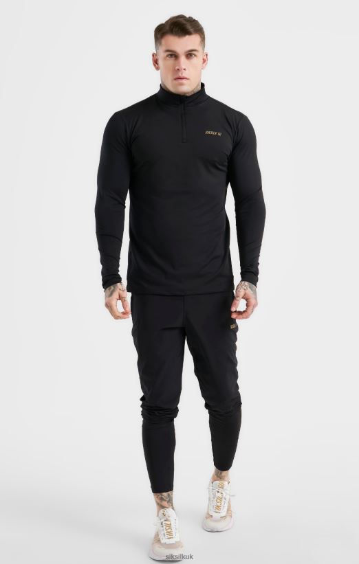 SikSilk Apparel 020XHH449 Black Sports Zip Thru Men