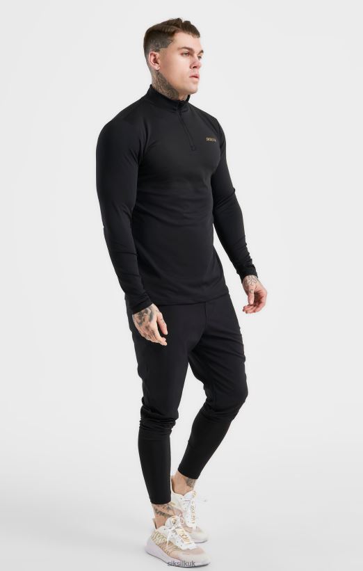 SikSilk Apparel 020XHH449 Black Sports Zip Thru Men