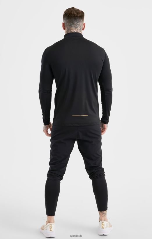 SikSilk Apparel 020XHH449 Black Sports Zip Thru Men