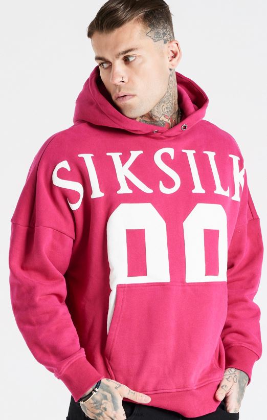 SikSilk Apparel 020XHH459 Pink Relaxed Fit Overhead Hoodie Men