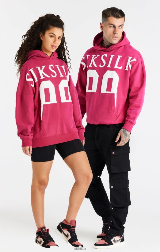 SikSilk Apparel 020XHH459 Pink Relaxed Fit Overhead Hoodie Men