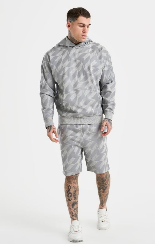 SikSilk x Apparel 020XHH447 Messi Silver Print Hoodie Men