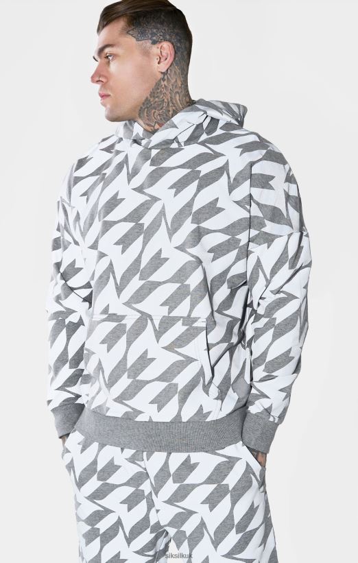 SikSilk x Apparel 020XHH447 Messi Silver Print Hoodie Men