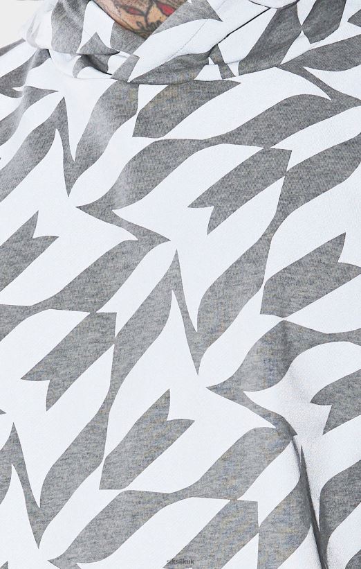 SikSilk x Apparel 020XHH447 Messi Silver Print Hoodie Men