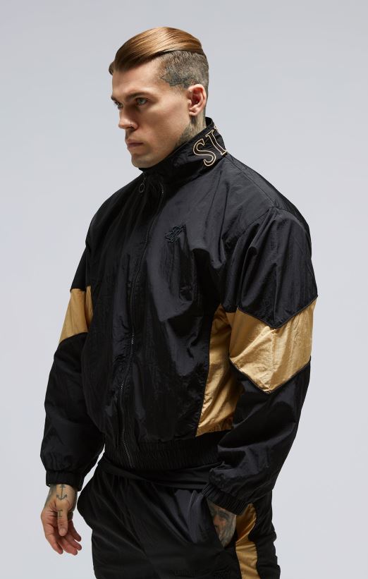 SikSilk Apparel 020XHH468 Black Panelled Bomber Jacket Men