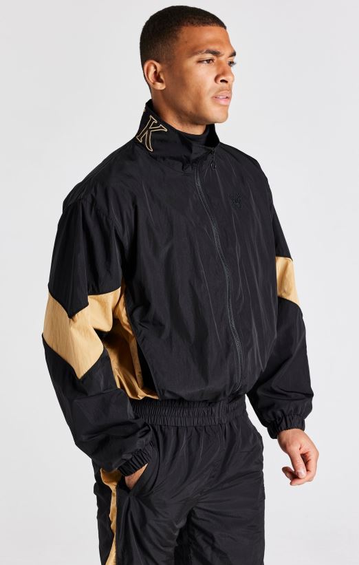 SikSilk Apparel 020XHH468 Black Panelled Bomber Jacket Men