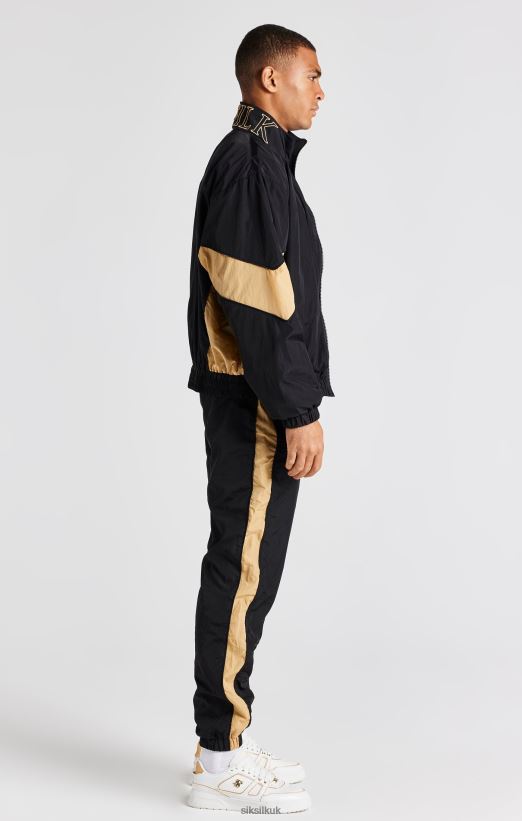 SikSilk Apparel 020XHH468 Black Panelled Bomber Jacket Men