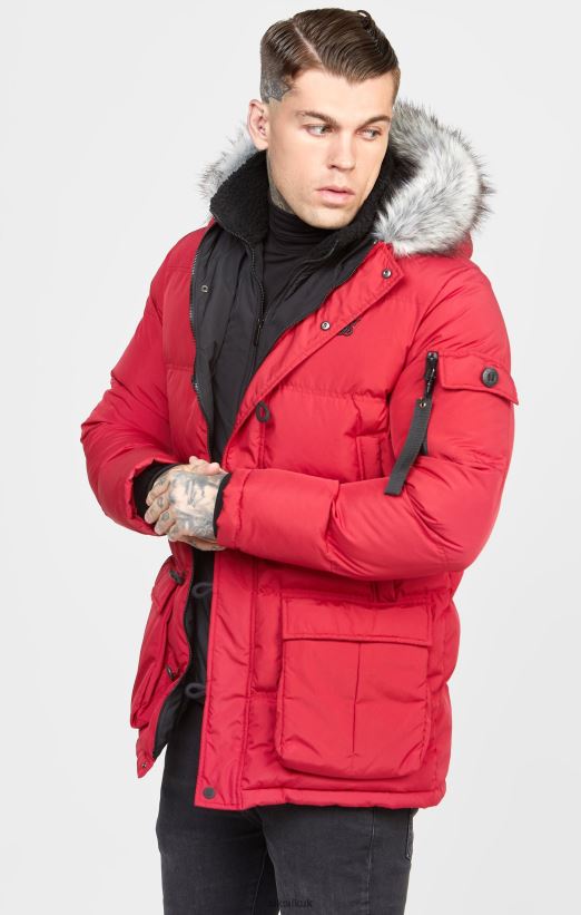SikSilk Apparel 020XHH470 Red Arctic Parka Men